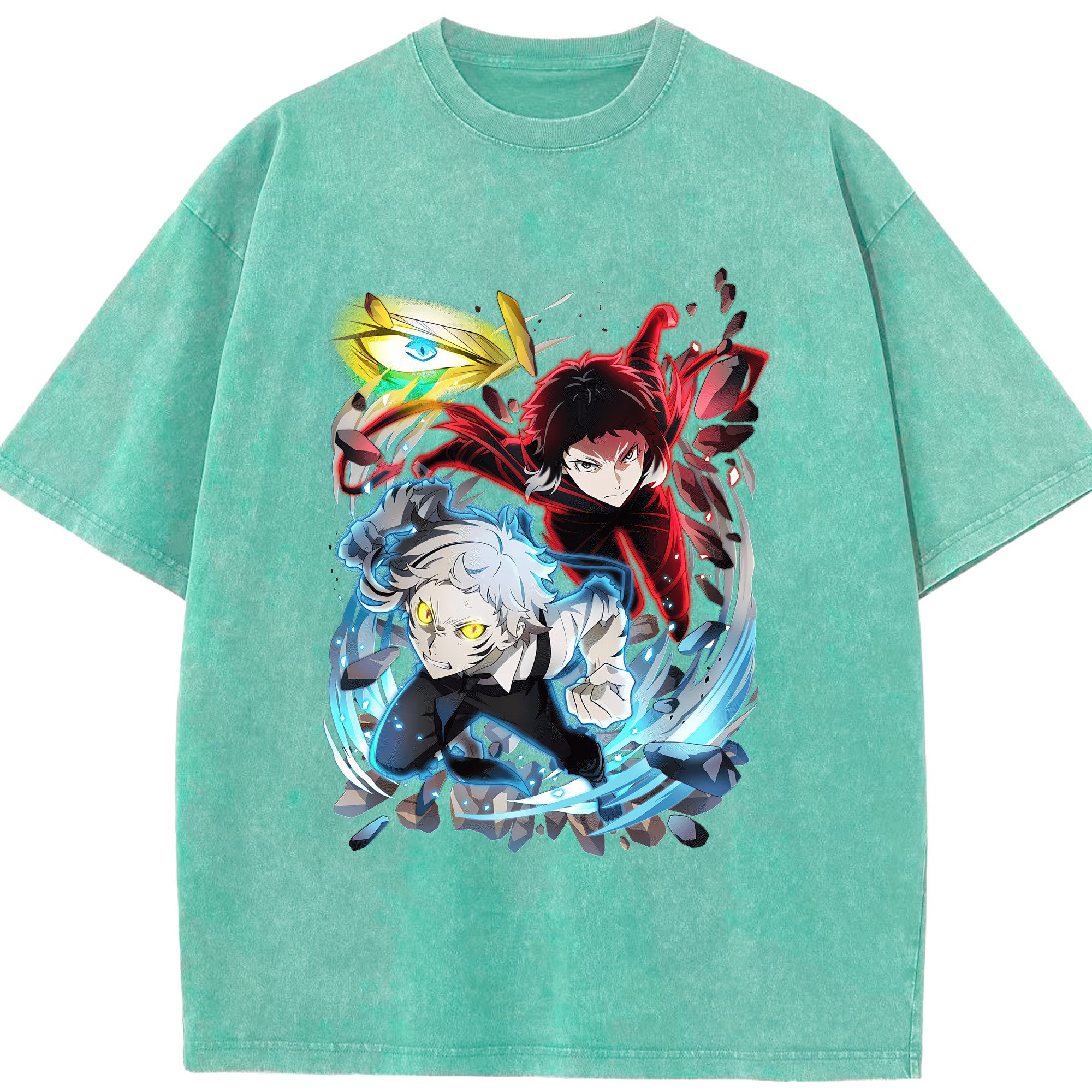 （画像用） 文豪ストレイドッグス Bungo Stray Dogs 綿100% ヴィンテージ風 半袖Tシャツ（フロントプリント）